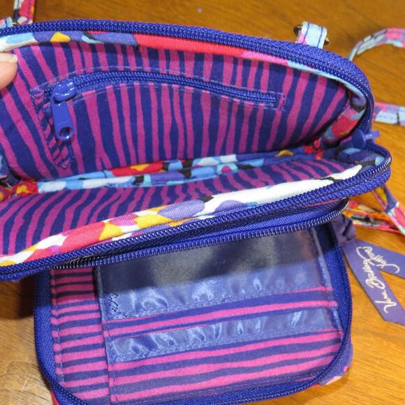 Vera Bradley Floral Multi Small Crossbody Wallet Purse Wristlet Bag - Picture 4 of 11